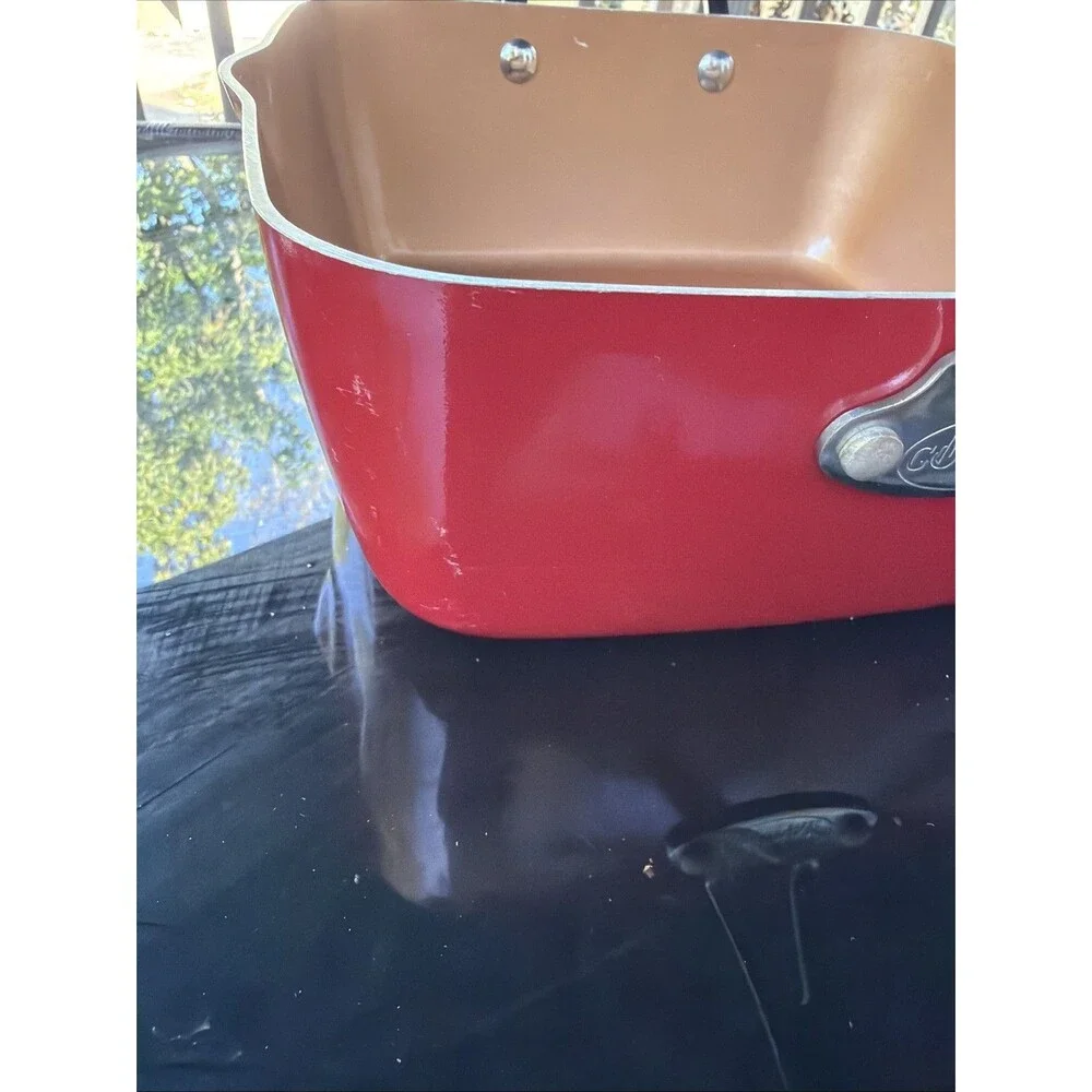Gotham Steel Red Copper Square Deep Fryer 10